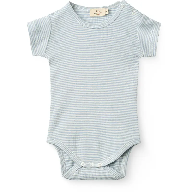 Copenhagen Colors Dusty Blue Stripe Stripe Modal Rib Ss Body 7