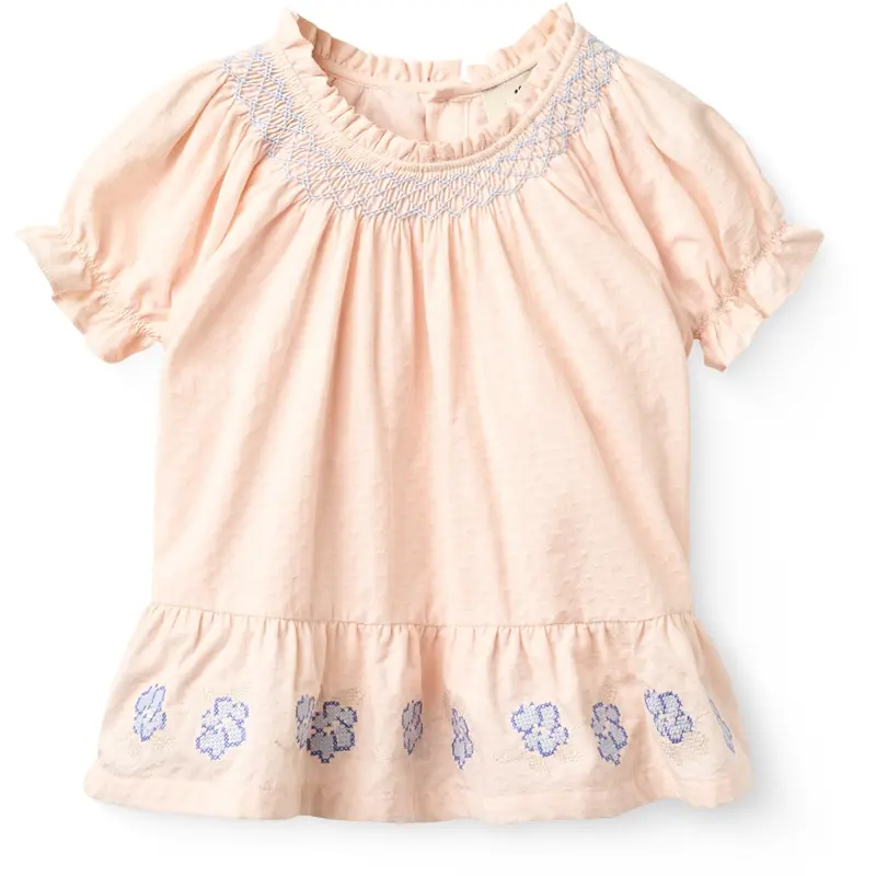 Copenhagen Colors Dusty Rose Comb. Bluse W. Smock W. Emb. 1