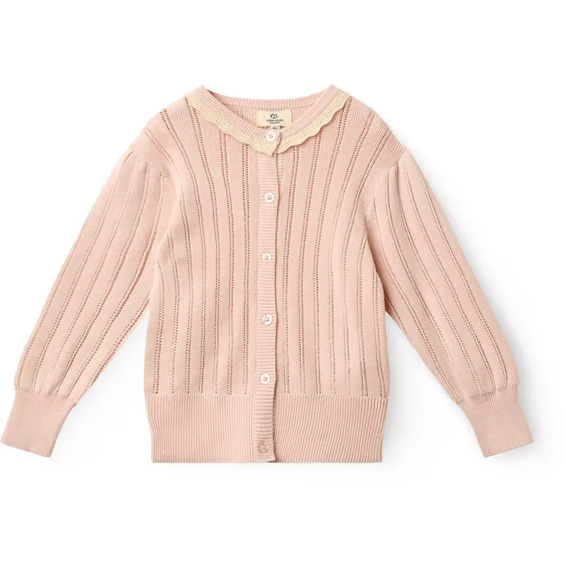 Copenhagen Colors Dusty Rose Comb. Strikket Pointelle Cardigan 1