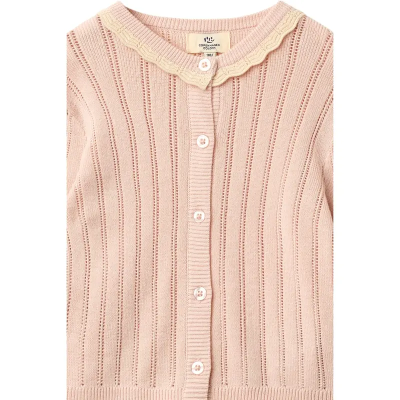 Copenhagen Colors Dusty Rose Comb. Strikket Pointelle Cardigan 2