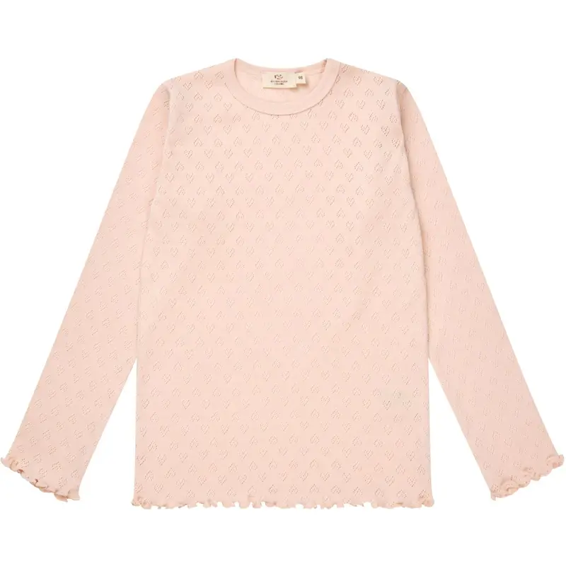 Copenhagen Colors Dusty Rose Pointelle Heart Ls Tee 1