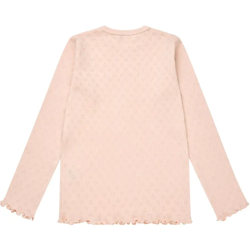 Copenhagen Colors Dusty Rose Pointelle Heart Ls Tee 3