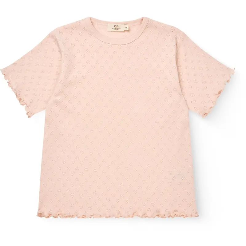 Copenhagen Colors Dusty Rose Pointelle Heart T-Shirt 1