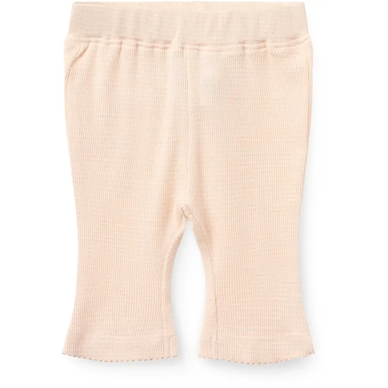Copenhagen Colors Dusty Rose Stripe Stripe Modal Rib Flare Pant W. Picot & Sløjfe 1