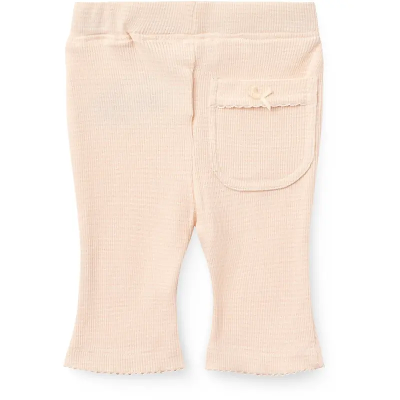 Copenhagen Colors Dusty Rose Stripe Stripe Modal Rib Flare Pant W. Picot & Sløjfe 5