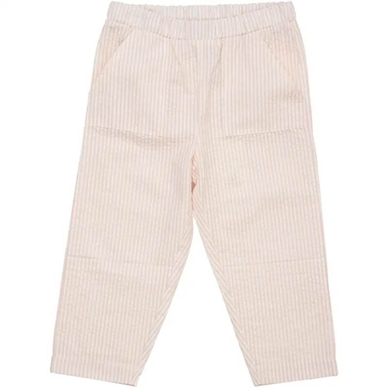 Copenhagen Colors Dusty Rose W Cream Stripe Seersucker Bukser 1
