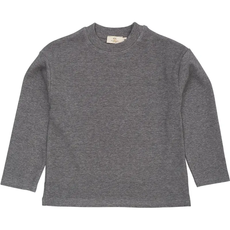 Copenhagen Colors Grey Mel Modal Rib Ls Bluse W. Drop Shoulder 1