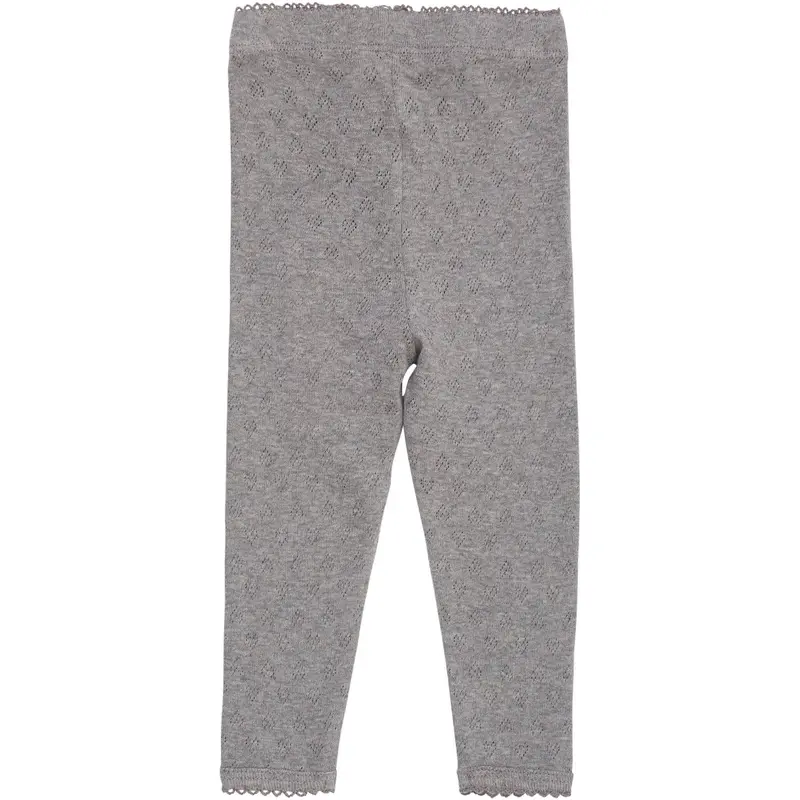 Copenhagen Colors Grey Mel Pointelle Heart Leggings 2