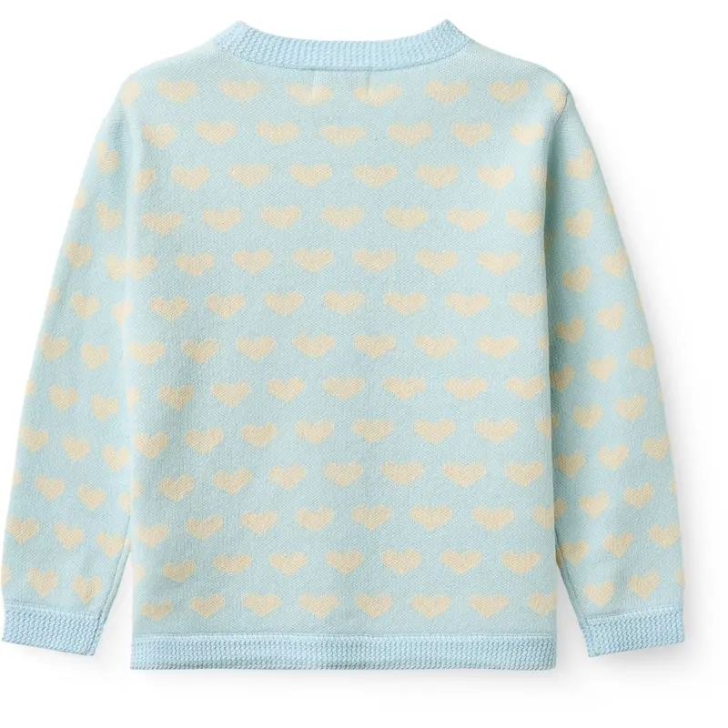 Copenhagen Colors Ice Blue Comb Heart Cardigan W. Crochet Edge 3