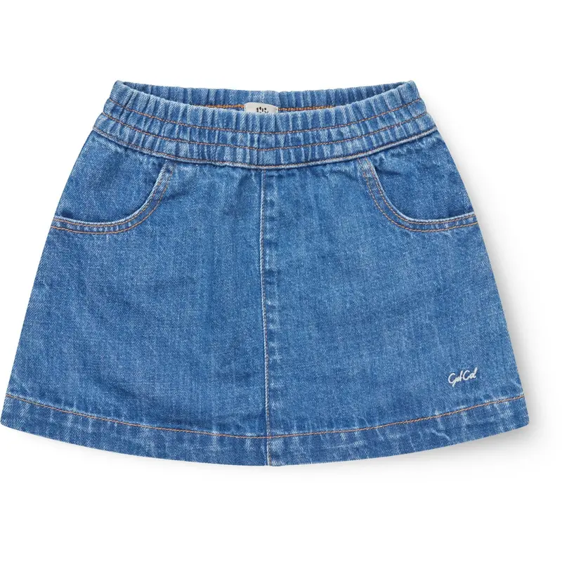 Copenhagen Colors Indigo Blue Washed Organic Pocket Nederdel 1