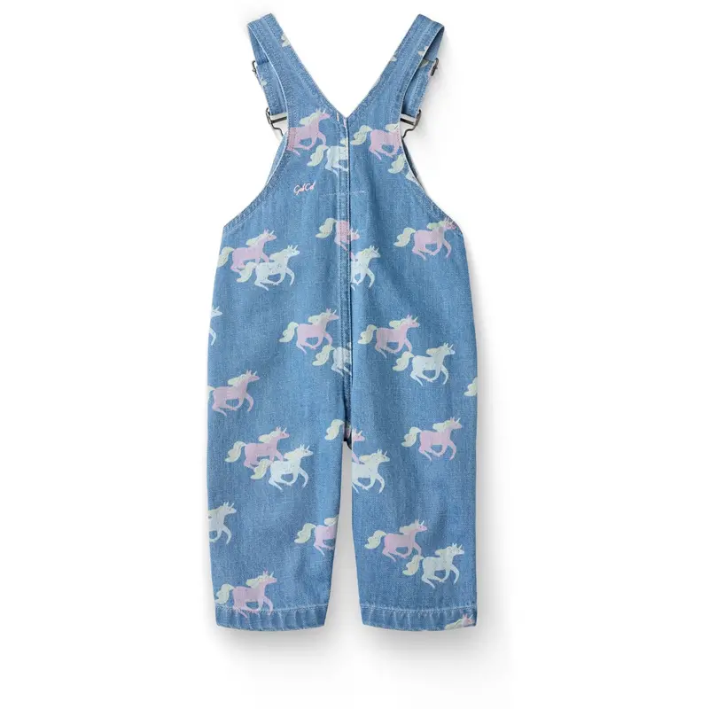 Copenhagen Colors Indigo Blue Washed W Unicorn Organic Denim Baby Smækbukser W. Unicorn Print 2