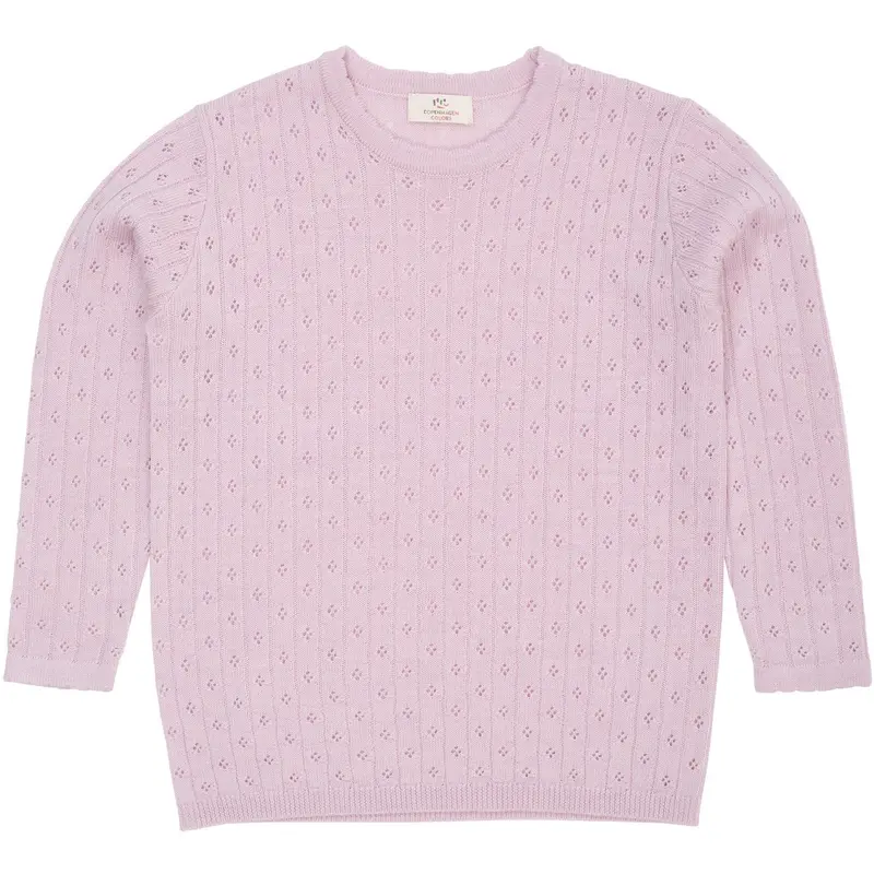 Copenhagen Colors Lavender Merino Classic Pointelle Bluse 1