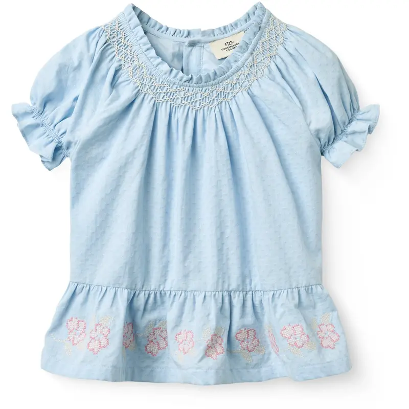 Copenhagen Colors Lt. Blue Comb. Bluse W. Smock W. Emb. 1