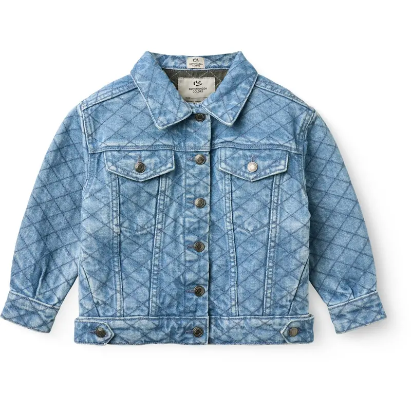 Copenhagen Colors Lt. Washed Blue Quilt Organic Quiltet Denim Jakke 1