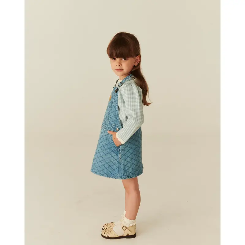 Copenhagen Colors Lt. Washed Blue Quilt Organic Quiltet Denim Spencer Kjole 5