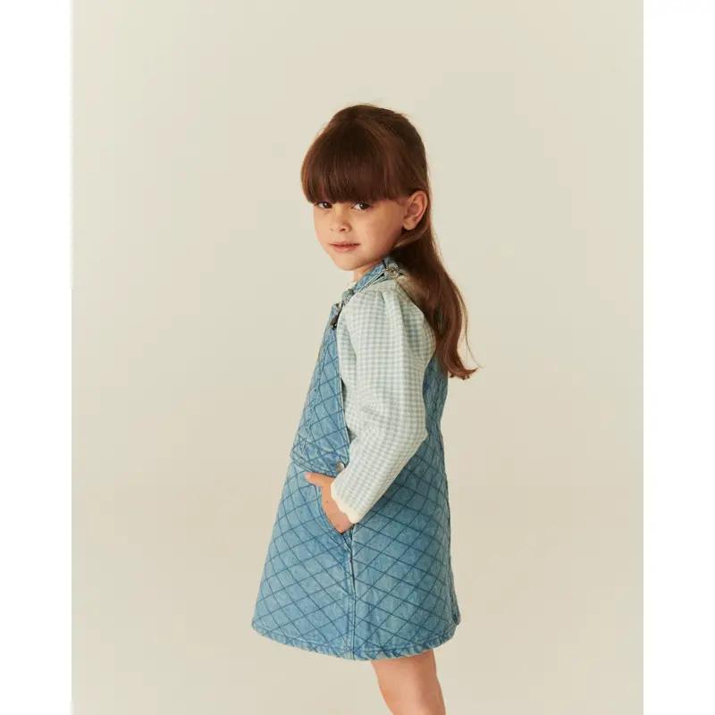 Copenhagen Colors Lt. Washed Blue Quilt Organic Quiltet Denim Spencer Kjole 6