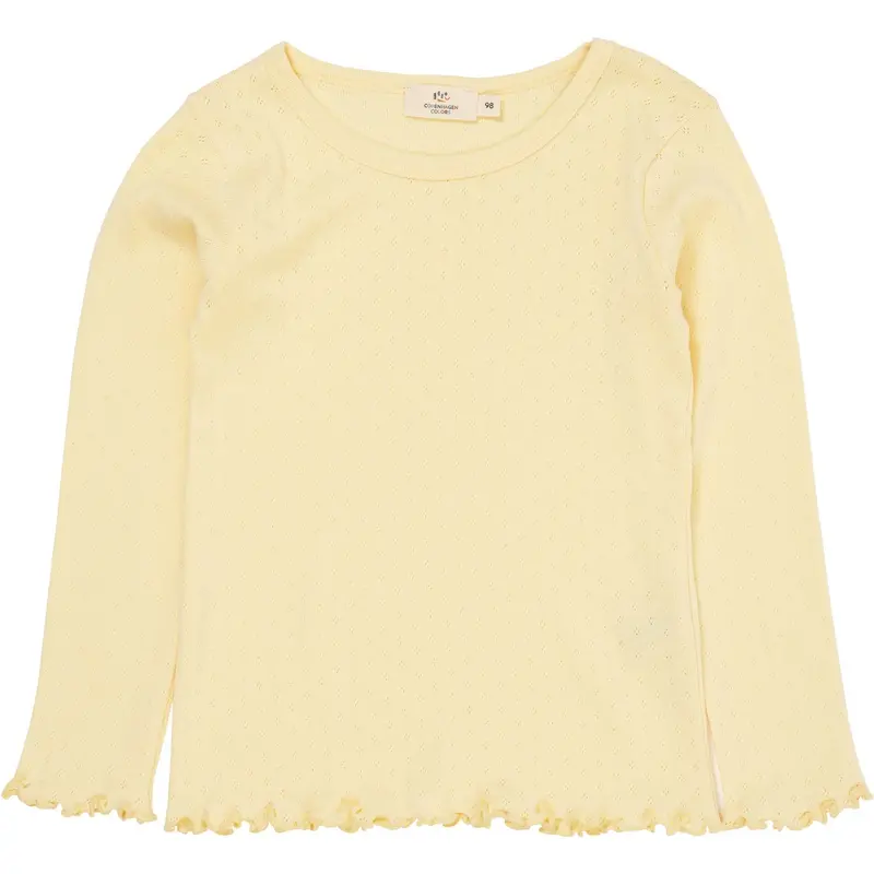 Copenhagen Colors Lt. Yellow Summer Pointelle Ls Tee 1