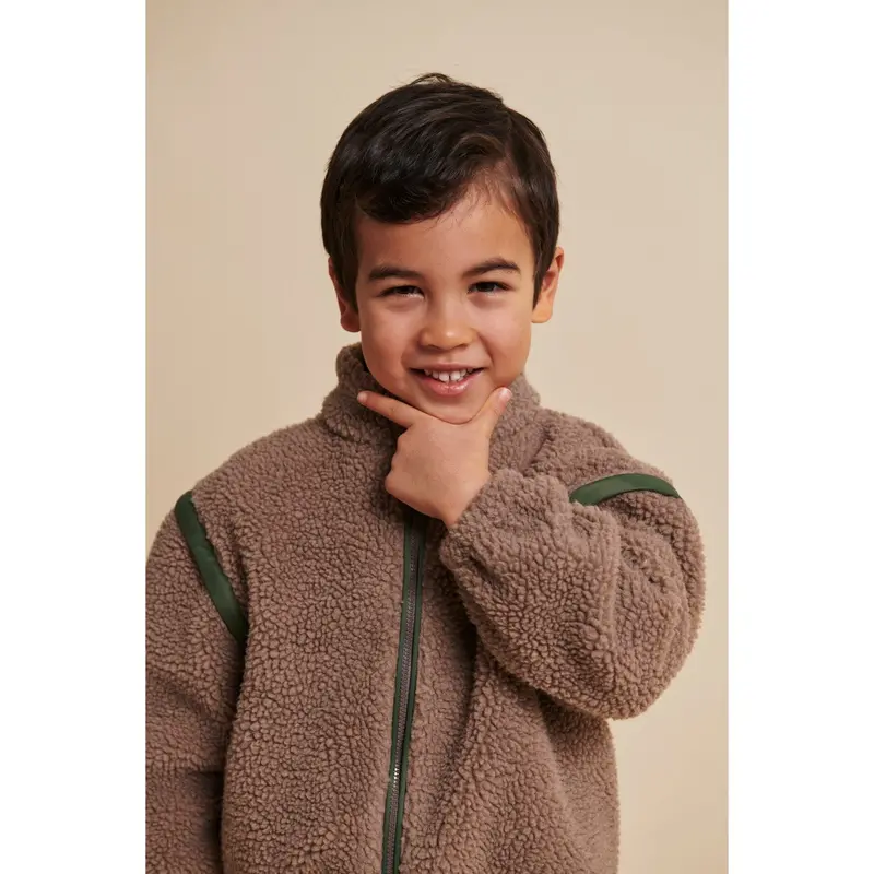 Copenhagen Colors Natural/Green Comb. Bamse Jakke W. Removable Ærmer 4