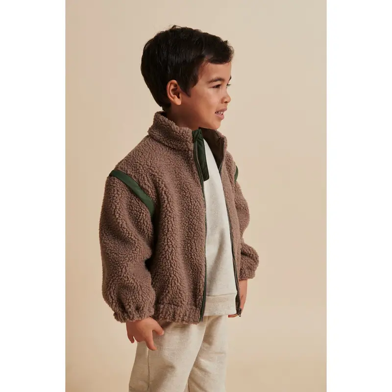 Copenhagen Colors Natural/Green Comb. Bamse Jakke W. Removable Ærmer 7