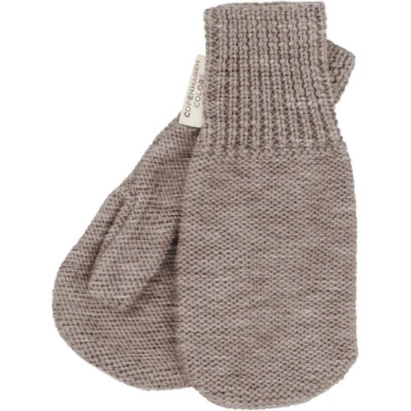 Copenhagen Colors Natural Melange Merino Uld Strikkede Vanter 1