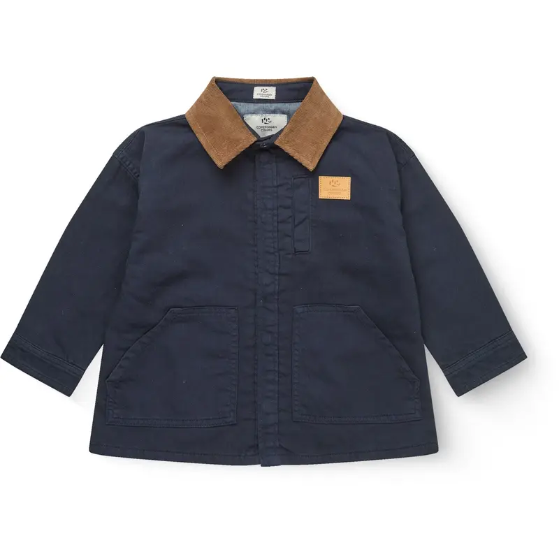 Copenhagen Colors Navy Comb Twill Jakke W. Corduroy Krave 1