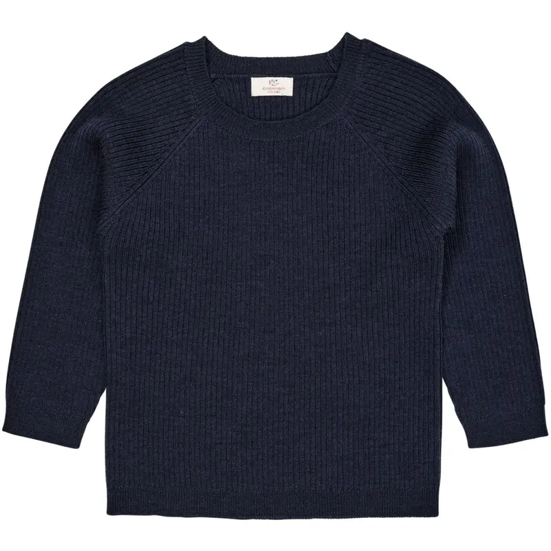 Copenhagen Colors Navy Merino Classic Rib Bluse 1
