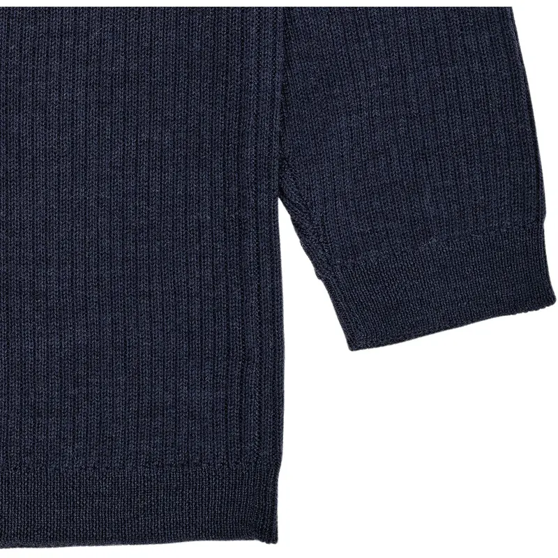 Copenhagen Colors Navy Merino Classic Rib Bluse 3