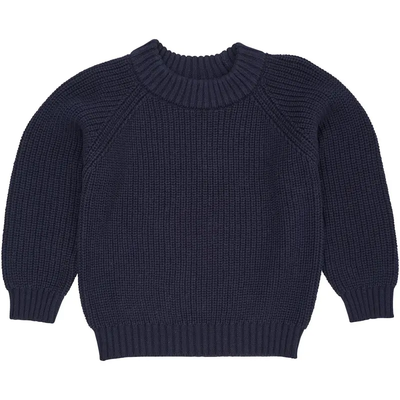Copenhagen Colors Navy Strikket Classic Rib Bluse 1