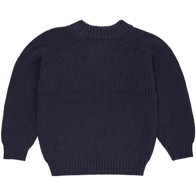 Copenhagen Colors Navy Strikket Classic Rib Bluse 2