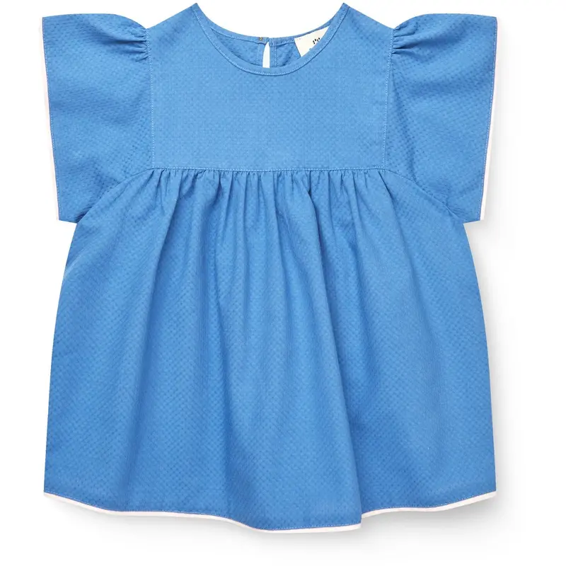Copenhagen Colors Ocean Blue Comb. Bluse W. Contrast Piping 1