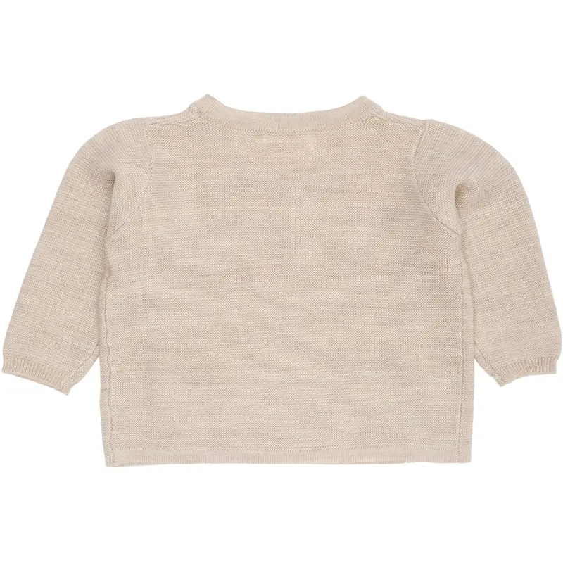 Copenhagen Colors Pale Cream Mel Merino Baby Cross-Over Cardigan In Garter Stitch 2