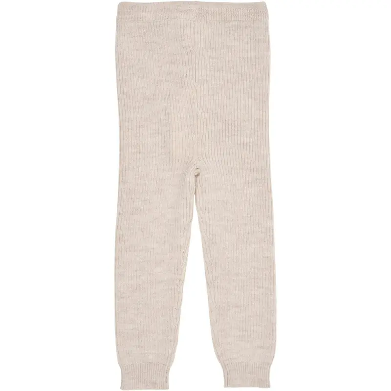Copenhagen Colors Pale Cream Melange Merino Classic Rib Leggings 4