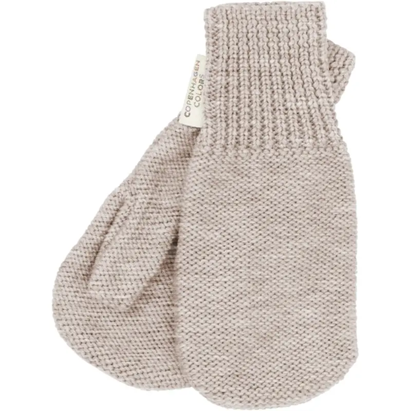 Copenhagen Colors Pale Cream Melange Merino Uld Strikkede Vanter 1