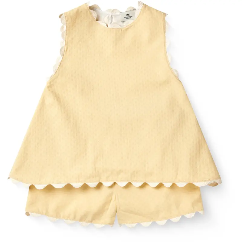 Copenhagen Colors Pale Yellow Comb. Deco Top & Shorts Sæt 1