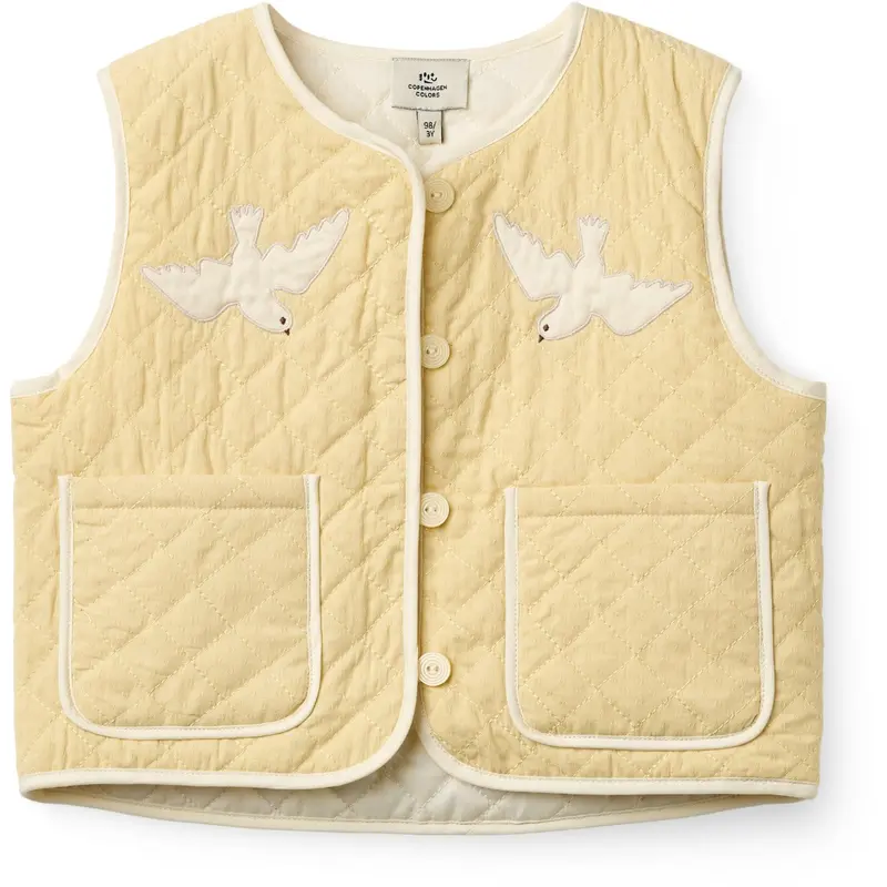 Copenhagen Colors Pale Yellow Comb. Quiltet Vest 1