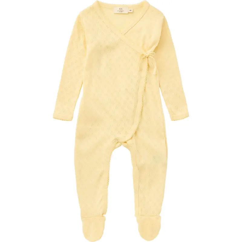 Copenhagen Colors Pale Yellow Pointelle Cross-Over Full Body 1