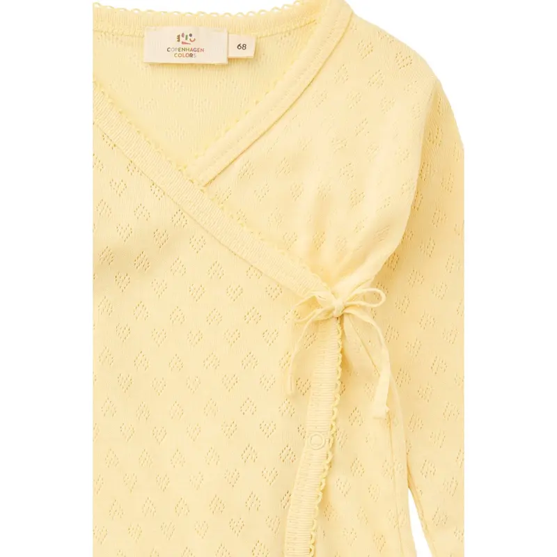Copenhagen Colors Pale Yellow Pointelle Cross-Over Full Body 2