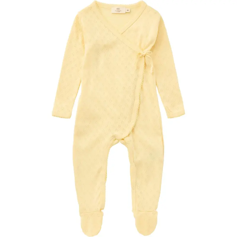 Copenhagen Colors Pale Yellow Pointelle Cross-Over Full Body 5