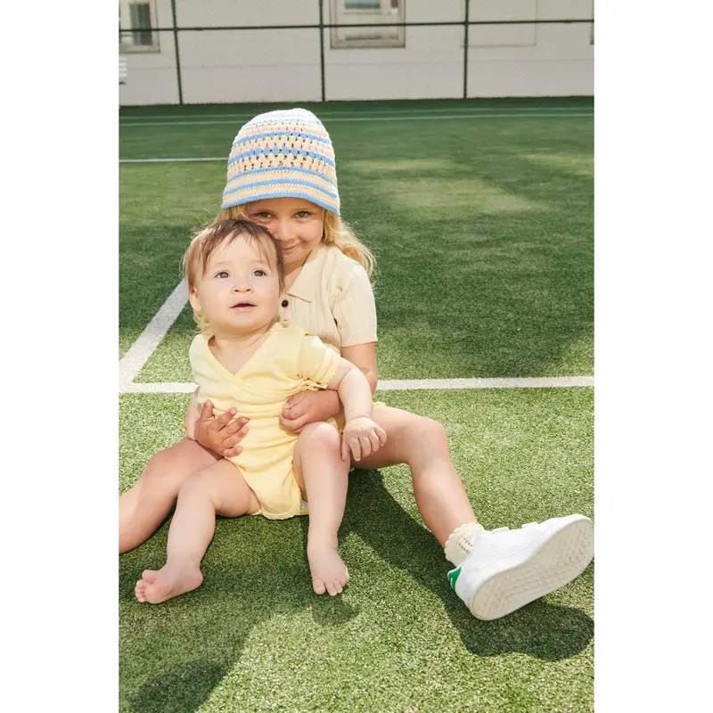 Copenhagen Colors Pale Yellow Pointelle Heart Crossover Body Ss 2
