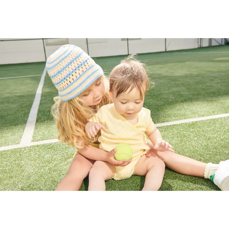 Copenhagen Colors Pale Yellow Pointelle Heart Crossover Body Ss 3