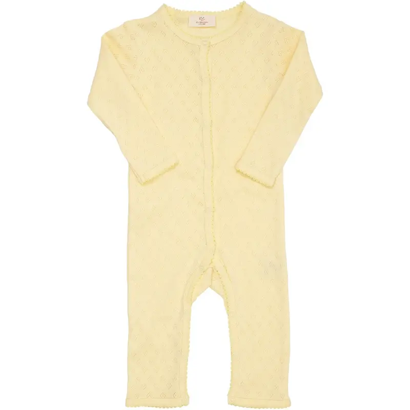 Copenhagen Colors Pale Yellow Pointelle Heart Full Body 1
