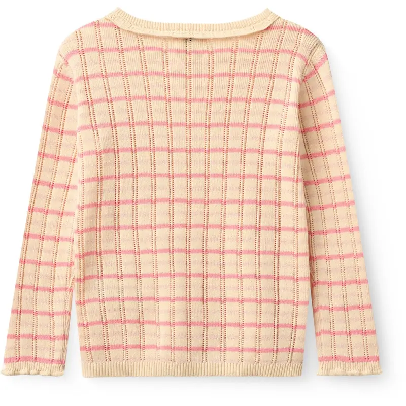 Copenhagen Colors Pink Comb. Strikket Stripe Pointelle Ls Bluse 3