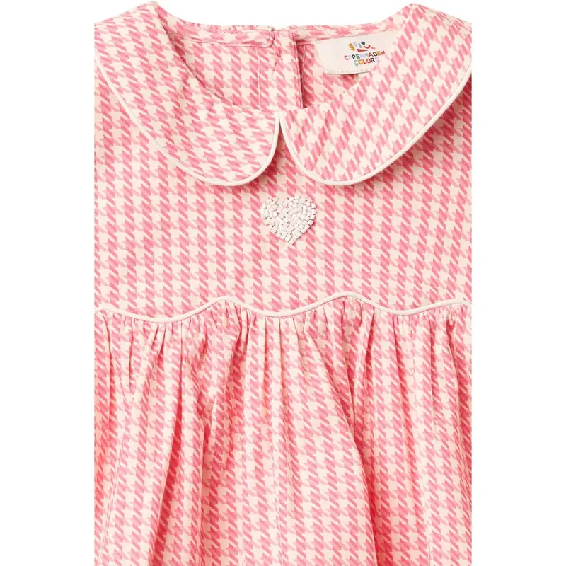 Copenhagen Colors Pink Houndstooth Mini Houndstooth Ss Bluse W. Krave 2