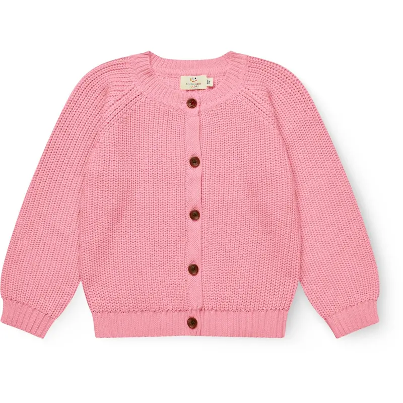 Copenhagen Colors Pink Strikket Classic Rib Cardigan 1