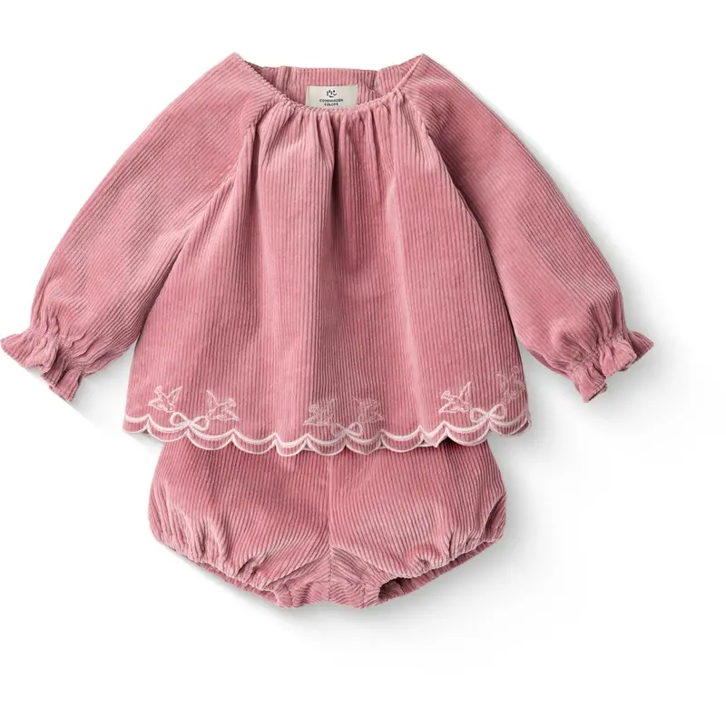 Copenhagen Colors Rose Comb Corduroy Baby Sæt W. Emb. 1