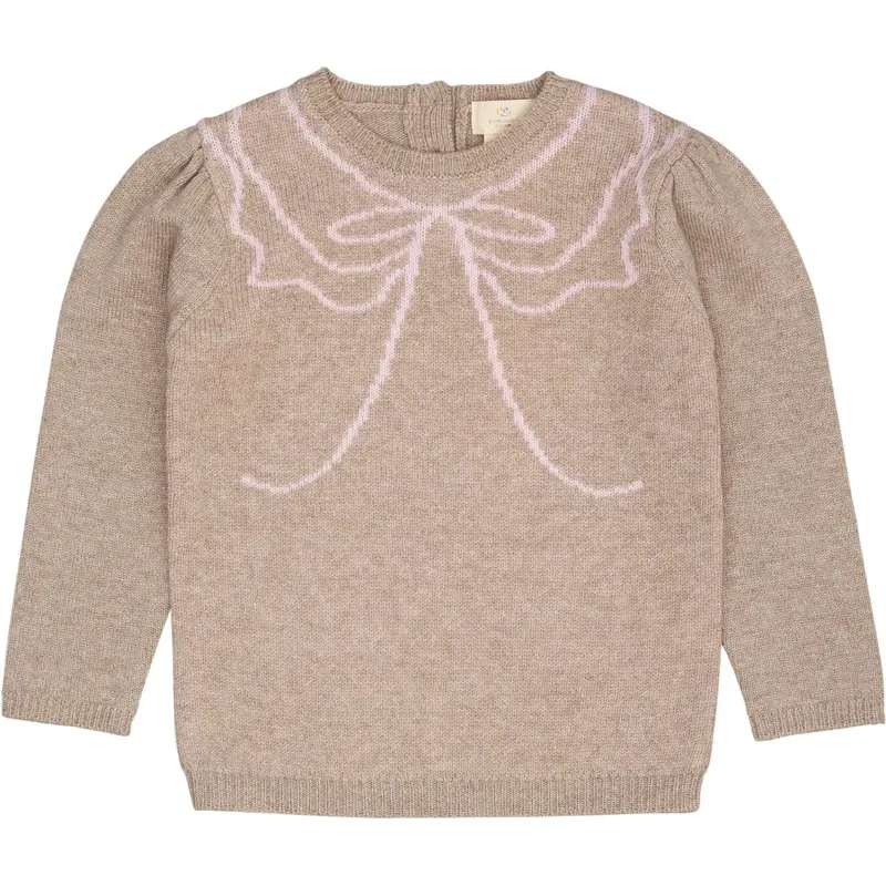 Copenhagen Colors Sand/Bubblegum Comb. Cashmere Sløjfe Deco Bluse 1