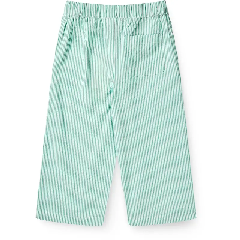 Copenhagen Colors Sharp Green W Cream Stripe Seersucker Pajama Bukser 3