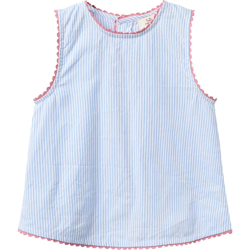 Copenhagen Colors Sky Blue W Cream Stripe Seersucker Deco Sæt 5