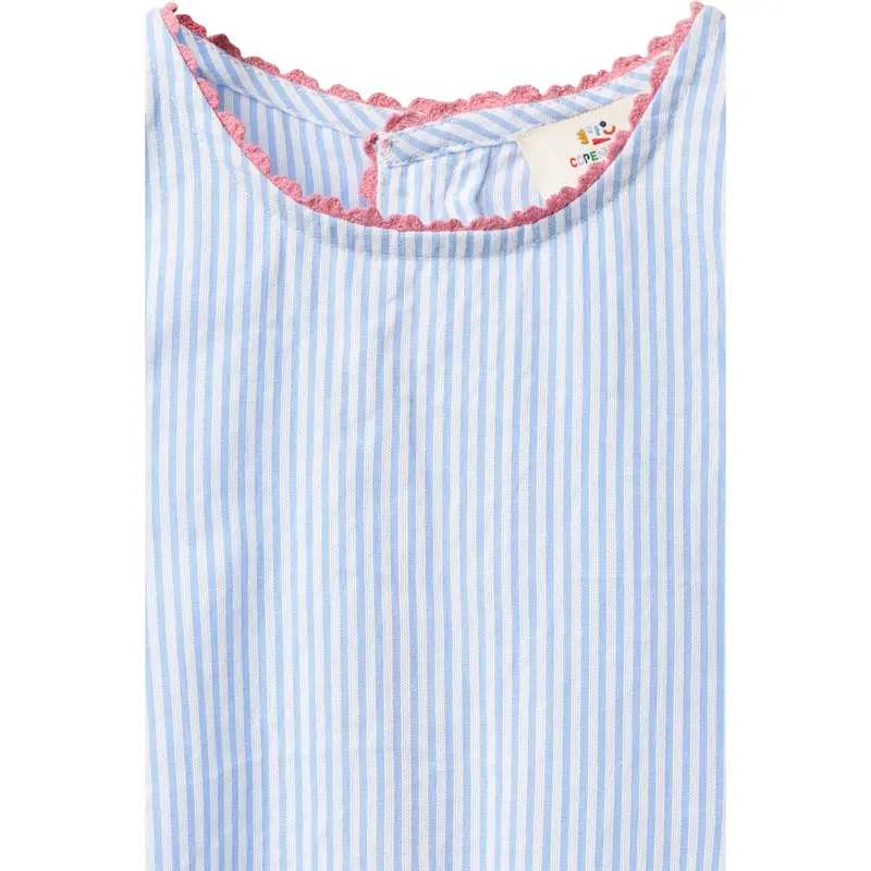 Copenhagen Colors Sky Blue W Cream Stripe Seersucker Deco Sæt 6
