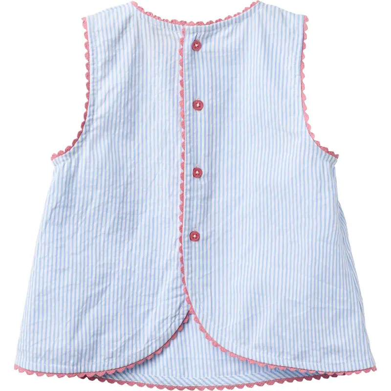 Copenhagen Colors Sky Blue W Cream Stripe Seersucker Deco Sæt 7